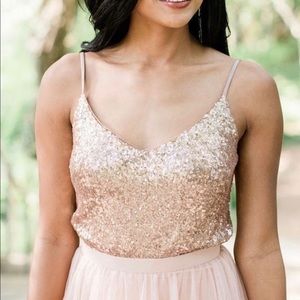 Champagne sequin top for bridesmaids